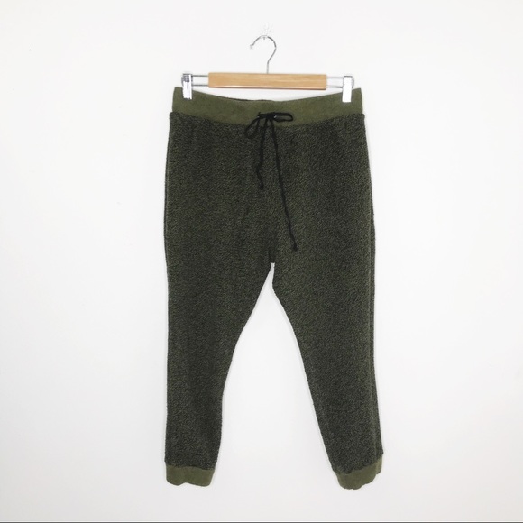 Free People Army Green Terry Jogger Crop Sweats M